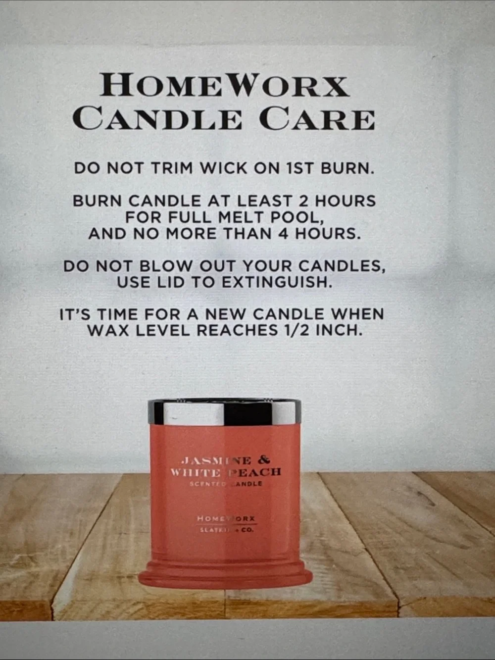 HomeWorx Jasmine & White Peach Reed Diffuser & Candle Set